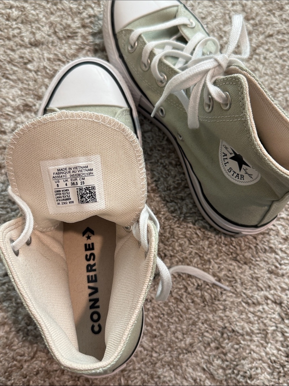 Converse Chuck Taylor Platform High Top Sneakers - Sage Green - Picture 6 of 7